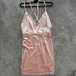 Elegant Pink Velvet Dress